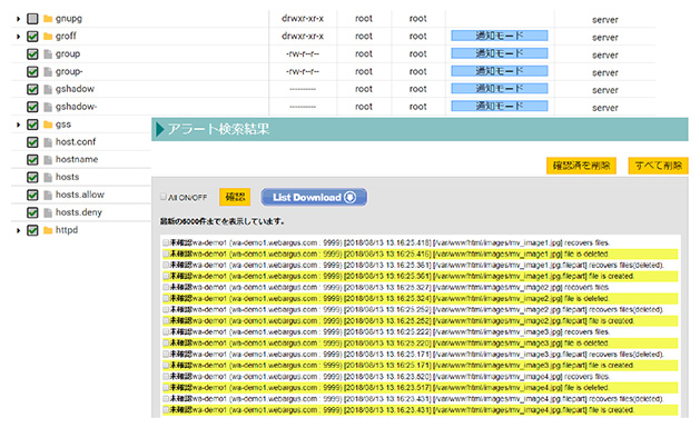 Webサイトを改ざんの検知機能